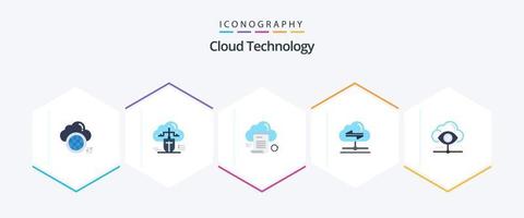 Cloud Technology 25 Flat icon pack including send. share. online. computing. document vector