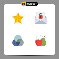 paquete de iconos de vector de stock de 4 signos y símbolos de línea para elementos de diseño de vector editables de agricultura de sobre de estrella de color navideño