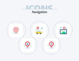 paquete de iconos planos de navegación 5 diseño de iconos. Arte. alfiler. alfiler. localización. alfiler de mapa vector