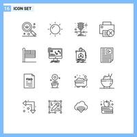 16 Universal Outline Signs Symbols of printer gadget vacation devices traffic Editable Vector Design Elements