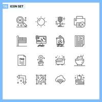 16 Universal Outline Signs Symbols of printer gadget vacation devices traffic Editable Vector Design Elements