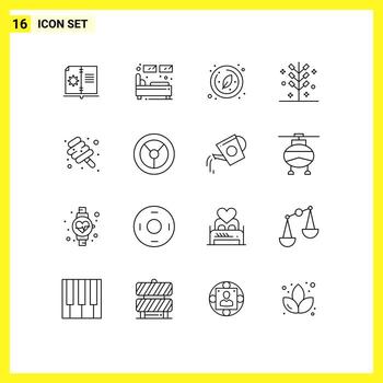 paquete de 16 contornos creativos de elementos de diseño de vectores editables de círculo de galleta de marco festivo de vacaciones