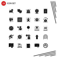 Mobile Interface Solid Glyph Set of 25 Pictograms of upload smartphone pan cake cloud monument Editable Vector Design Elements