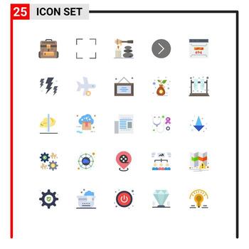 25 colores planos universales establecidos para aplicaciones web y móviles error desarrollar elementos de diseño vectorial editables de medios multimedia relajantes vector