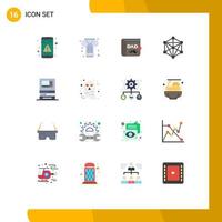 Set of 16 Vector Flat Colors on Grid for bank machine wallet learning data Editable Pack of Creative Vector Design Elements