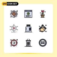 paquete de iconos de vector de stock de 9 signos y símbolos de línea para recursos de enfermedades información de pascua ayuda elementos de diseño de vector editables