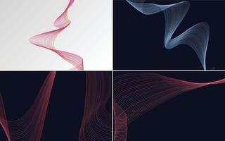 Collection of geometric minimal lines pattern set vector