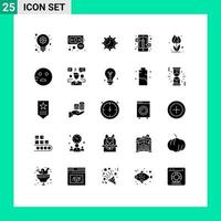 Pictogram Set of 25 Simple Solid Glyphs of qa education deadline answers watch Editable Vector Design Elements