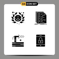4 Creative Icons Modern Signs and Symbols of award grass code programming summer Editable Vector Design Elements