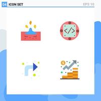 4 Universal Flat Icons Set for Web and Mobile Applications drop arrows water implementation up Editable Vector Design Elements