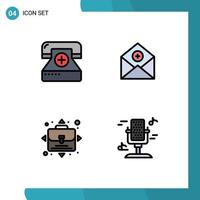 4 Creative Icons Modern Signs and Symbols of call email form add growth Editable Vector Design Elements