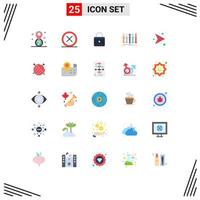25 User Interface Flat Color Pack of modern Signs and Symbols of arrows forward remove distinction arrow Editable Vector Design Elements