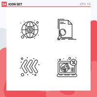 4 Universal Filledline Flat Colors Set for Web and Mobile Applications global keyboard analysis find advertising Editable Vector Design Elements