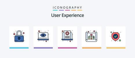 User Experience Line Filled 5 Icon Pack Including site map. map. user. view. laptop. Creative Icons Design vector