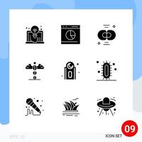 User Interface Pack of 9 Basic Solid Glyphs of greece medical statistics medicine chemistry Editable Vector Design Elements