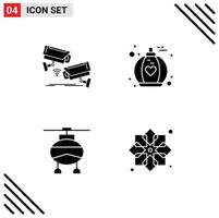 User Interface Pack of Basic Solid Glyphs of cctv transport surveillance love vehicles Editable Vector Design Elements