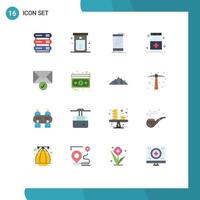 16 Universal Flat Colors Set for Web and Mobile Applications medical health toilet care smartphone Editable Pack of Creative Vector Design Elements