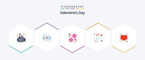 Valentines Day 25 Flat icon pack including . like. gift. heart. valentine vector