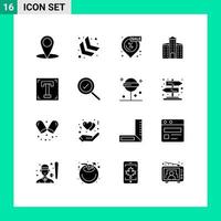 Set of 16 Modern UI Icons Symbols Signs for text path sale font construction Editable Vector Design Elements