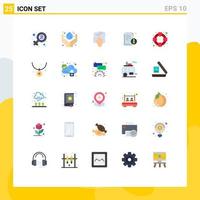 Group of 25 Flat Colors Signs and Symbols for literature download renewable documents rub Editable Vector Design Elements