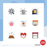 Set of 9 Modern UI Icons Symbols Signs for graph pollution wine co air Editable Vector Design Elements