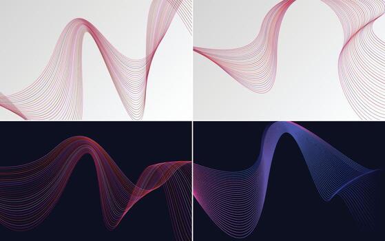 paquete de fondo de presentación abstracta de curva de onda moderna vector