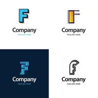 letra f diseño de paquete de logotipos grandes diseño de logotipos modernos y creativos para su negocio vector