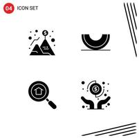 User Interface Pack of Basic Solid Glyphs of achievement slice success food real estate Editable Vector Design Elements