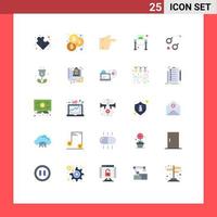 Modern Set of 25 Flat Colors Pictograph of lock justice right handcuff place Editable Vector Design Elements