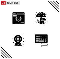 Set of Modern UI Icons Symbols Signs for cogwheels flag optimization mushrooms keyboard Editable Vector Design Elements