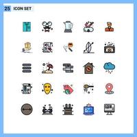 Set of 25 Modern UI Icons Symbols Signs for goggles machine brim home blender Editable Vector Design Elements
