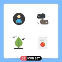 4 Thematic Vector Flat Icons and Editable Symbols of human canada user test analytics Editable Vector Design Elements