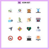 16 User Interface Flat Color Pack of modern Signs and Symbols of multimedia success house person competition Editable Pack of Creative Vector Design Elements
