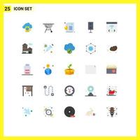Set of 25 Commercial Flat Colors pack for coding app fire technology products Editable Vector Design Elements