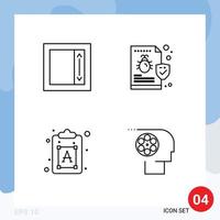 paquete de interfaz de usuario de 4 colores planos básicos de línea rellena de elementos de diseño vectorial editables de texto de seguridad de error de proceso de campo vector