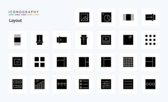 25 Layout Solid Glyph icon pack vector