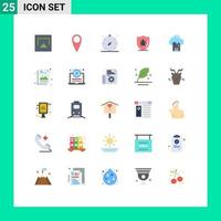 paquete de 25 signos y símbolos de colores planos modernos para medios de impresión web, como el escudo de navegación en la nube sd, que protegen los elementos de diseño de vectores editables