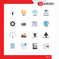 Universal Icon Symbols Group of 16 Modern Flat Colors of setting design sharing delivery coding Editable Pack of Creative Vector Design Elements