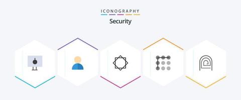 Security 25 Flat icon pack including finger. pattern. profile. lock. virus vector