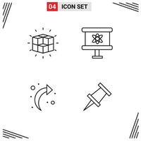 Line Pack of 4 Universal Symbols of box arrow solution board refresh Editable Vector Design Elements