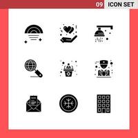 9 Creative Icons Modern Signs and Symbols of employee seo bathroom search globe Editable Vector Design Elements