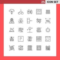 Set of 25 Modern UI Icons Symbols Signs for world cosmetic pie buds window Editable Vector Design Elements