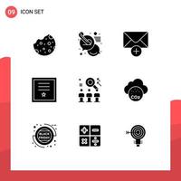 9 iconos creativos signos y símbolos modernos de sello de búsqueda insignia de cinta de correo elementos de diseño vectorial editables vector