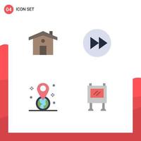 4 iconos creativos signos y símbolos modernos de las flechas de flecha del gps doméstico elementos de diseño vectorial editables del pasador derecho vector