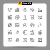 Universal Icon Symbols Group of 25 Modern Lines of hardware maximize city full screen screen Editable Vector Design Elements