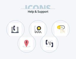 Help And Support Flat Icon Pack 5 Icon Design. help. emotion. laptop. phone. contact vector