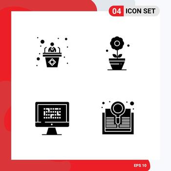 Universal Solid Glyphs Set for Web and Mobile Applications business ddos speech flower information Editable Vector Design Elements