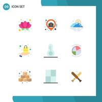 9 Flat Color concept for Websites Mobile and Apps temperature sell day product present Editable Vector Design Elements