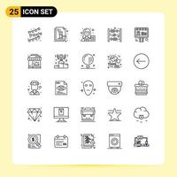 25 iconos creativos signos y símbolos modernos de billboard count blog baby escritor elementos de diseño vectorial editables vector