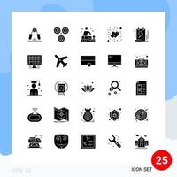 Universal Icon Symbols Group of 25 Modern Solid Glyphs of energy love massage heart bright Editable Vector Design Elements